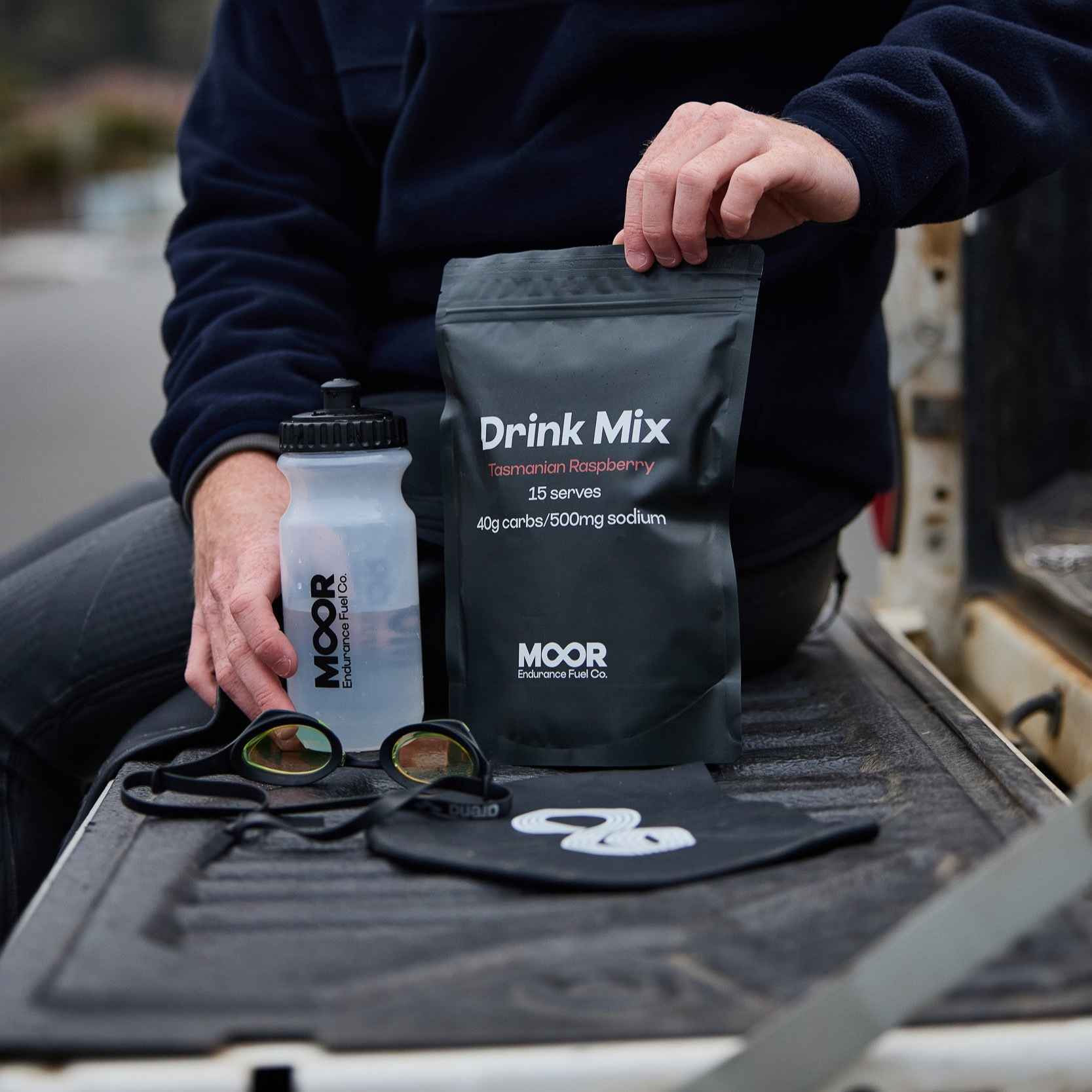 Moor Drink Mix - Bulk 15 Serves & Drink Bottle Bundle - Raspberry