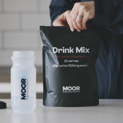 Moor Drink Mix - Bulk 15 Serves & Drink Bottle Bundle - Raspberry